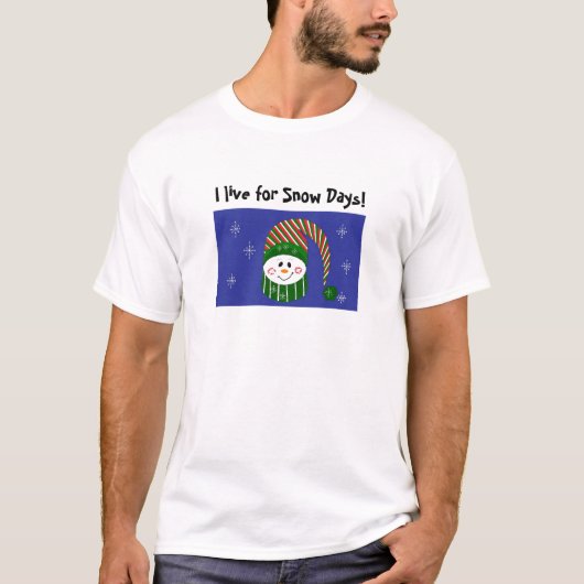 Schneemann in Stripthut T-Shirt (Vorderseite)
