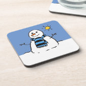 Schneemann in Sunshine Getränkeuntersetzer (Linke Seite)
