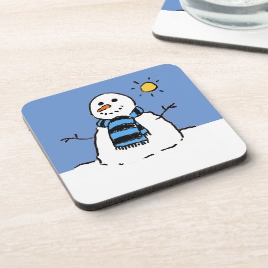 Schneemann in Sunshine Getränkeuntersetzer (Linke Seite)