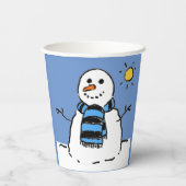 Schneemann in Sunshine Pappbecher (Rückseite)