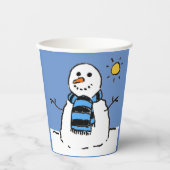 Schneemann in Sunshine Pappbecher (Vorderseite)