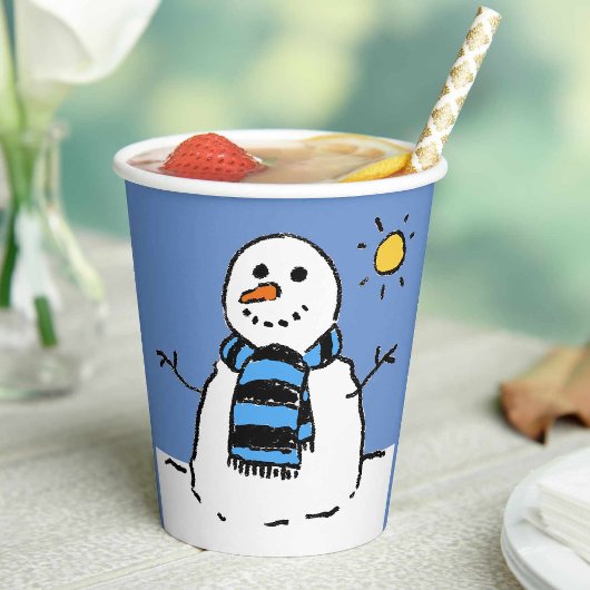 Schneemann in Sunshine Pappbecher