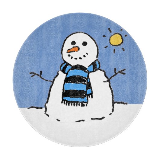 Schneemann in Sunshine Schneidebrett (Vorderseite)
