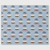 Schneemann in Weihnachten Schneeglobe Geschenkpapier (Flach)