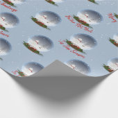 Schneemann in Weihnachten Schneeglobe Geschenkpapier (Ecke)