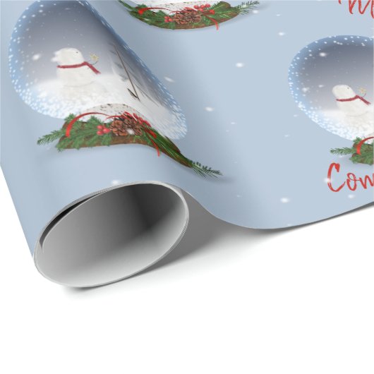 Schneemann in Weihnachten Schneeglobe Geschenkpapier (Rolleneckpunkt)