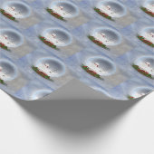Schneemann in Weihnachten Schneeglobe Geschenkpapier (Ecke)