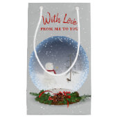 Schneemann in Weihnachten Schneeglobe Kleine Geschenktüte (Vorderseite)