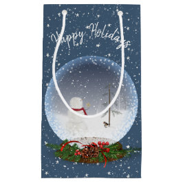 Schneemann in Weihnachten Schneeglobe Kleine Geschenktüte