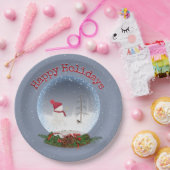 Schneemann in Weihnachten Schneeglobe Papierplatte Pappteller (Party)