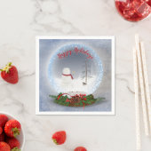 Schneemann in Weihnachten Schneeglobe Serviette (Beispiel)