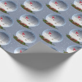 Schneemann in Weihnachten Schneeglobe Wrapping Pap Geschenkpapier (Ecke)