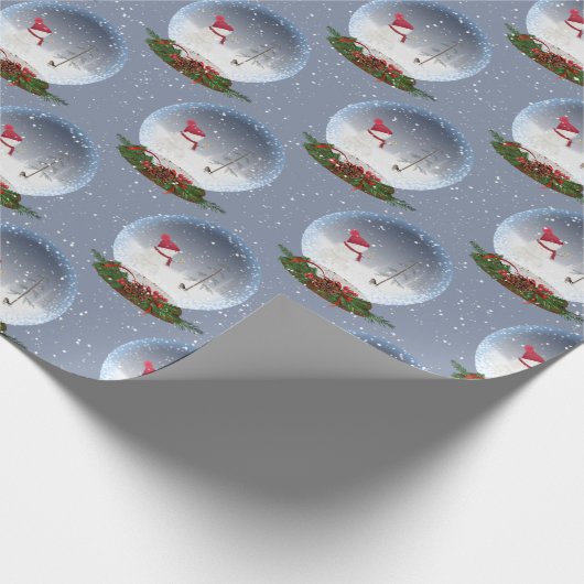 Schneemann in Weihnachten Schneeglobe Wrapping Pap Geschenkpapier (Ecke)