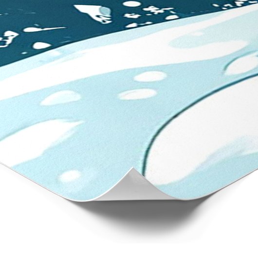 Schneemann in Weihnachtsmannmütze mit Scarf Poster (Ecke)