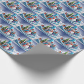 Schneemann in Winterlandschaft - Geschenkpapier (Ecke)