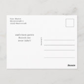 Schneemann in Winterlandschaft - Postkarte (Rückseite)