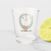 Schneemann in Wreath Shot Glass Schnapsglas (Rückseite)
