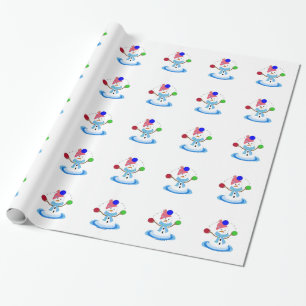 Schneemann Jonglier Laune Geschenkpapier