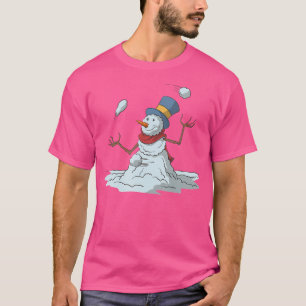 Schneemann jongliert Schneebälle T-Shirt
