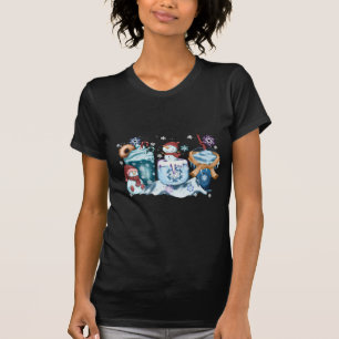 Schneemann Kaffee Kurzarm-Shirts T-Shirt