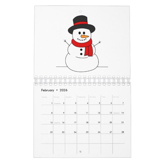 Schneemann Kalender (Feb 2026)
