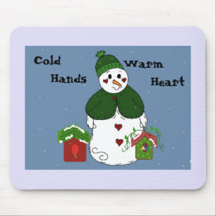 Schneemann - Kalte Hände, warmes Herz Mousepad