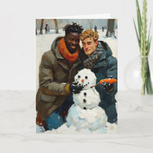 Schneemann Karotte Winter Umarmen Karte