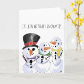 Schneemann Karte (Gelbe Blume)