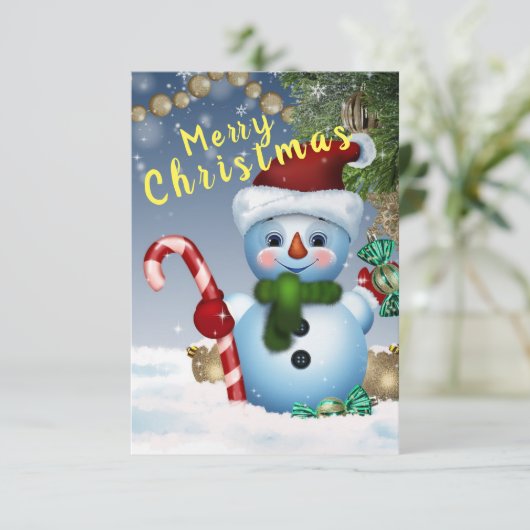 Schneemann Karte (Stehend Vorderseite)