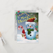 Schneemann Karte (Vorderseite/Rückseite Beispiel)