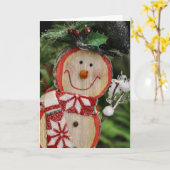 Schneemann Karte (Gelbe Blume)