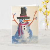 Schneemann Karte (Gelbe Blume)