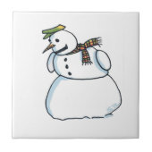 Schneemann-Keramik Fliese (Vorderseite)