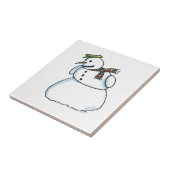 Schneemann-Keramik Fliese (Seite)