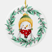 Schneemann-Keramik Keramik Ornament (Hinten)