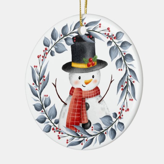 Schneemann-Keramik Keramik Ornament (Links)