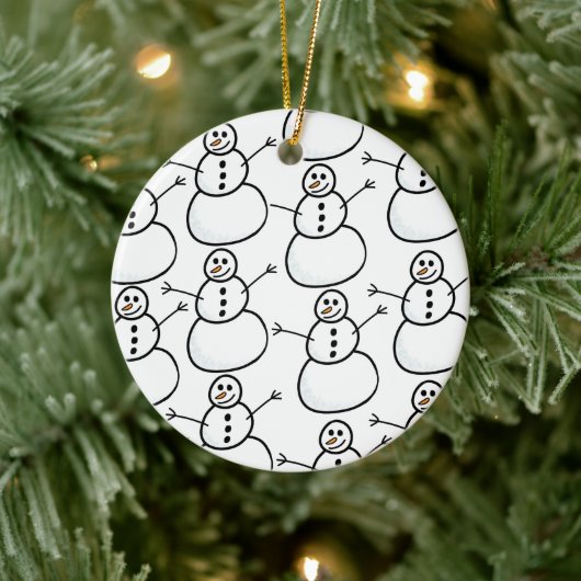 Schneemann Keramik Ornament (Baum)