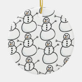 Schneemann Keramik Ornament (Vorne)
