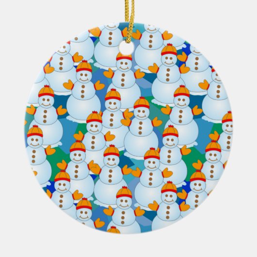 Schneemann Keramik Ornament (Vorne)