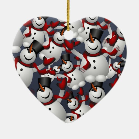 Schneemann Keramik Ornament (Hinten)