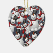 Schneemann Keramik Ornament (Links)