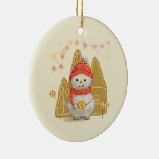 Schneemann Keramik Ornament (Rechts)