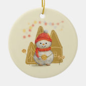 Schneemann Keramik Ornament (Vorne)