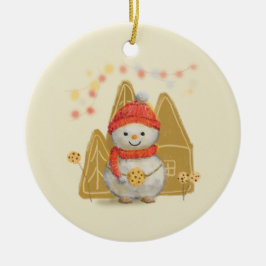 Schneemann Keramik Ornament