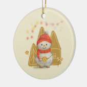 Schneemann Keramik Ornament (Links)