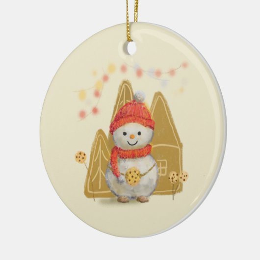 Schneemann Keramik Ornament (Links)