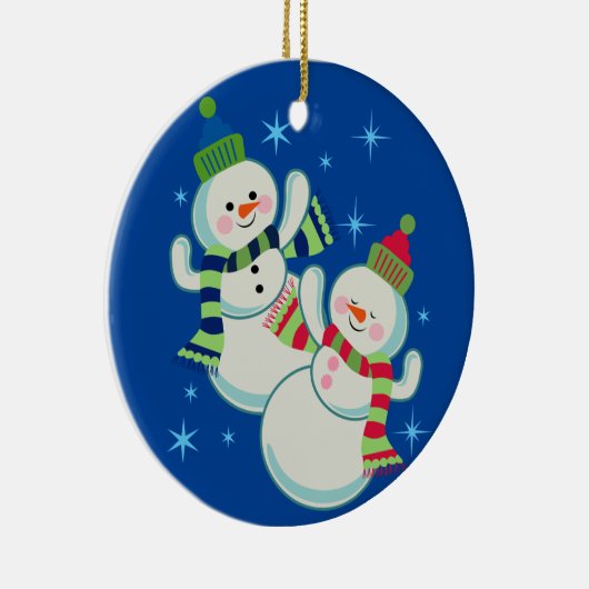Schneemann Keramik Ornament (Rechts)