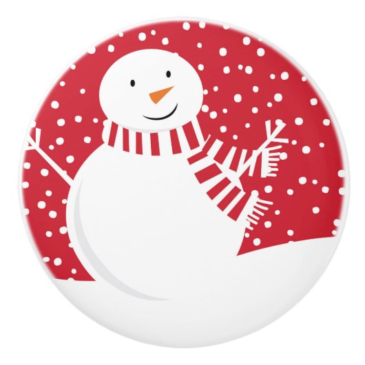 Schneemann Keramikknauf (Vorderseite)