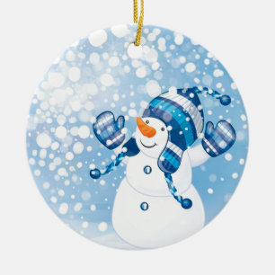 Schneemann Keramikornament