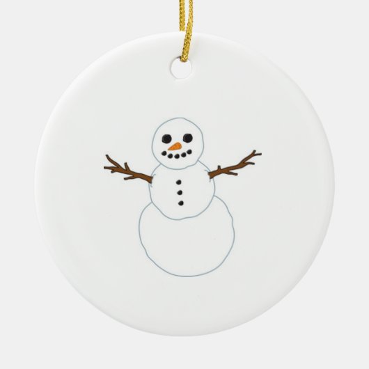 Schneemann Keramikornament (Vorne)